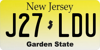 NJ license plate J27LDU