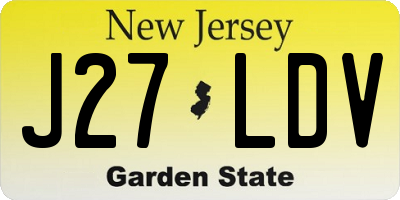 NJ license plate J27LDV