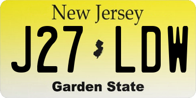 NJ license plate J27LDW