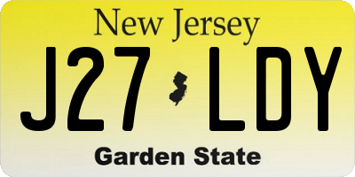 NJ license plate J27LDY