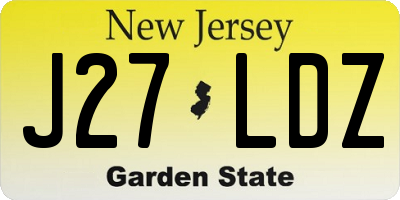 NJ license plate J27LDZ