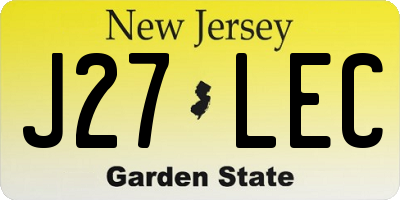 NJ license plate J27LEC