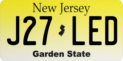 NJ license plate J27LED
