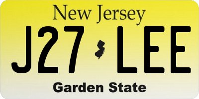 NJ license plate J27LEE
