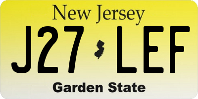 NJ license plate J27LEF
