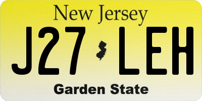 NJ license plate J27LEH