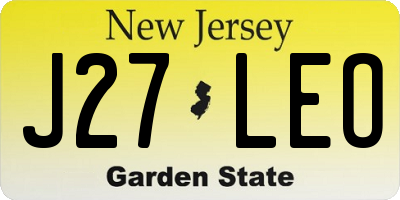 NJ license plate J27LEO