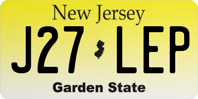 NJ license plate J27LEP