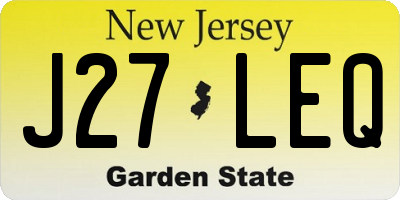 NJ license plate J27LEQ