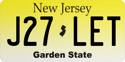 NJ license plate J27LET