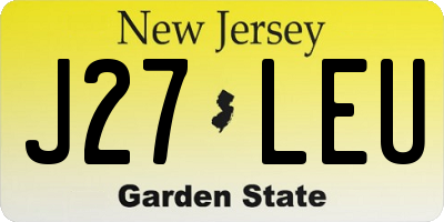 NJ license plate J27LEU