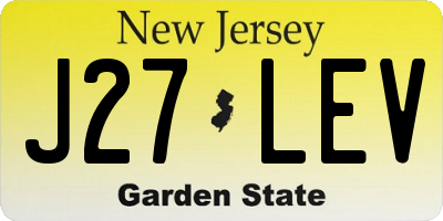 NJ license plate J27LEV