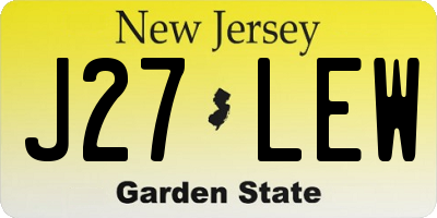 NJ license plate J27LEW
