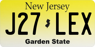 NJ license plate J27LEX