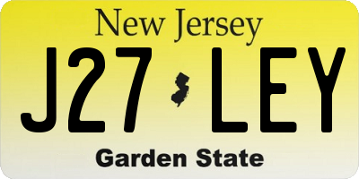 NJ license plate J27LEY