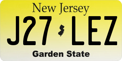 NJ license plate J27LEZ
