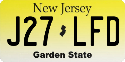 NJ license plate J27LFD