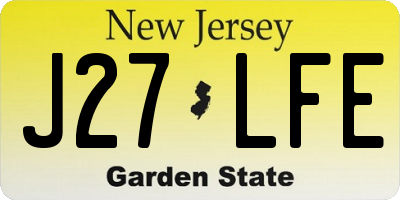 NJ license plate J27LFE