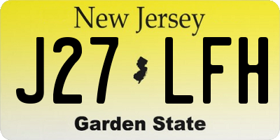 NJ license plate J27LFH