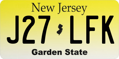 NJ license plate J27LFK