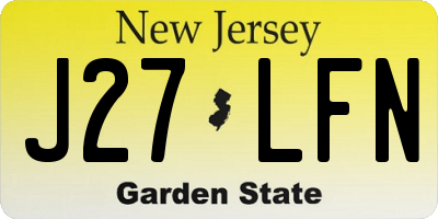 NJ license plate J27LFN