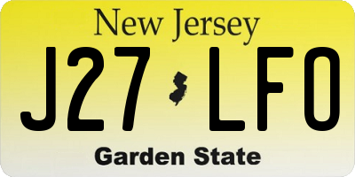 NJ license plate J27LFO