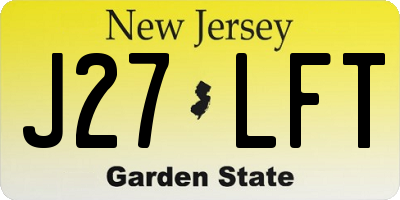 NJ license plate J27LFT