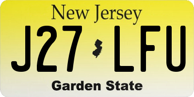 NJ license plate J27LFU