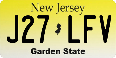 NJ license plate J27LFV