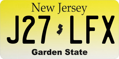 NJ license plate J27LFX