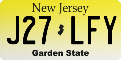 NJ license plate J27LFY