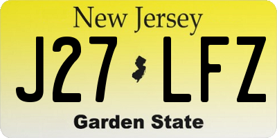 NJ license plate J27LFZ
