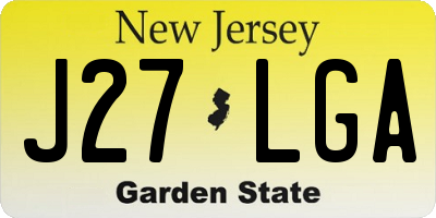 NJ license plate J27LGA