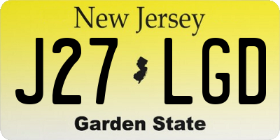 NJ license plate J27LGD