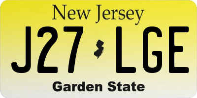 NJ license plate J27LGE