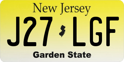 NJ license plate J27LGF
