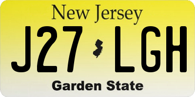 NJ license plate J27LGH