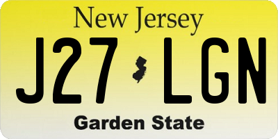 NJ license plate J27LGN