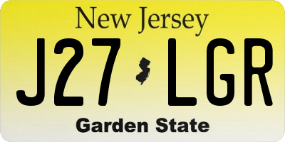 NJ license plate J27LGR