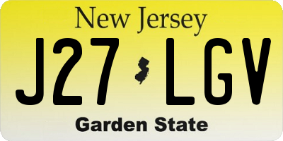 NJ license plate J27LGV