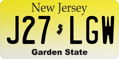NJ license plate J27LGW