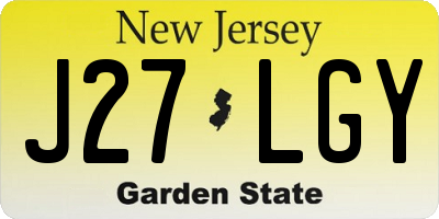 NJ license plate J27LGY