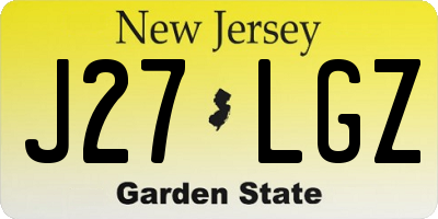 NJ license plate J27LGZ