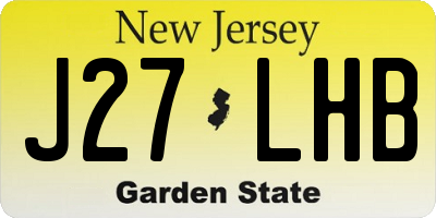 NJ license plate J27LHB