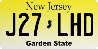 NJ license plate J27LHD