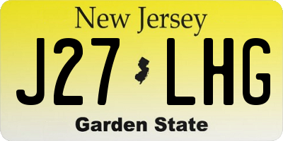 NJ license plate J27LHG