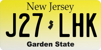 NJ license plate J27LHK