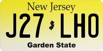 NJ license plate J27LHO
