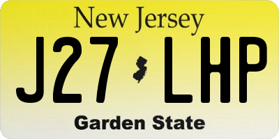 NJ license plate J27LHP