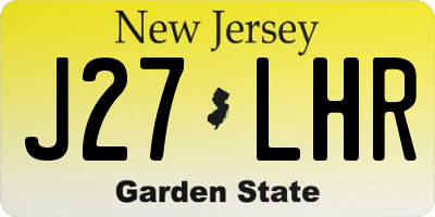 NJ license plate J27LHR